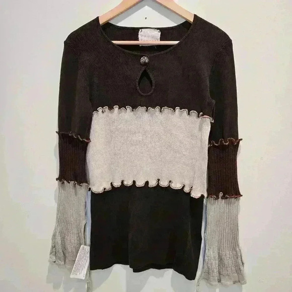 Steampunk Sisters Sweaters - Steampunk Sisters Long Sleeve Ribbed Pullover Sweater Sz M Whimsygoth